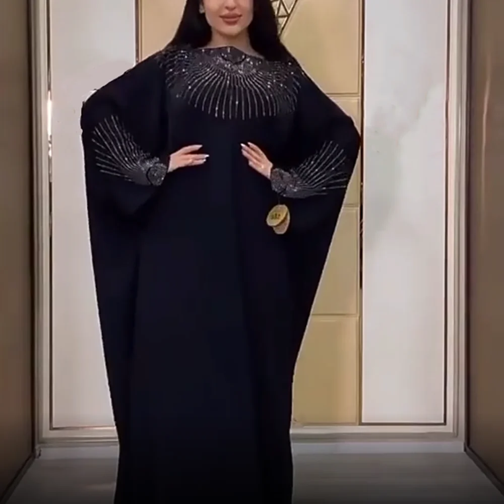 Eid Black Moslimských Žien Hidžáb Oblečenie Modlitba Odev Jilbab Dubaj Dlho Khimar Ramadánu Kaftan Maxi Šaty Abayas Islamské Oblečenie