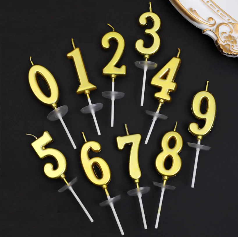 20 zlatých digitálne sviečky narodeninovú tortu plug-in nezávislé okno rovno bar krivky dezert tabuľka party dekorácie