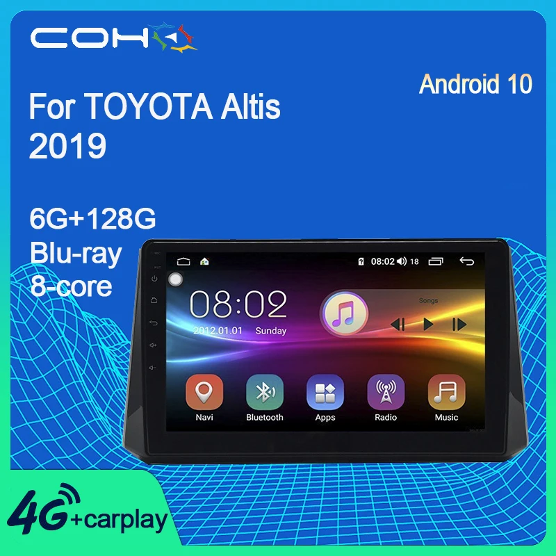 COHO Pre Toyota Altis Corolla 12 2018-2020 Auto Rádio Multimediálny Prehrávač Videa Navigácie GPS Android 10 8G RAM ROM 256G Octa-Core