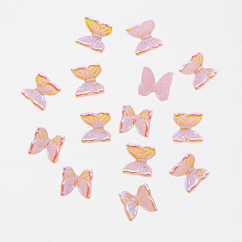 50pc 3D Butterfly Nail Art Odtlačkový Živice Kameň Pre Nail Art Dodávky Diy Kúzlo Doplnky, Motýle Živice Gem 8 FARBA #ZCF22
