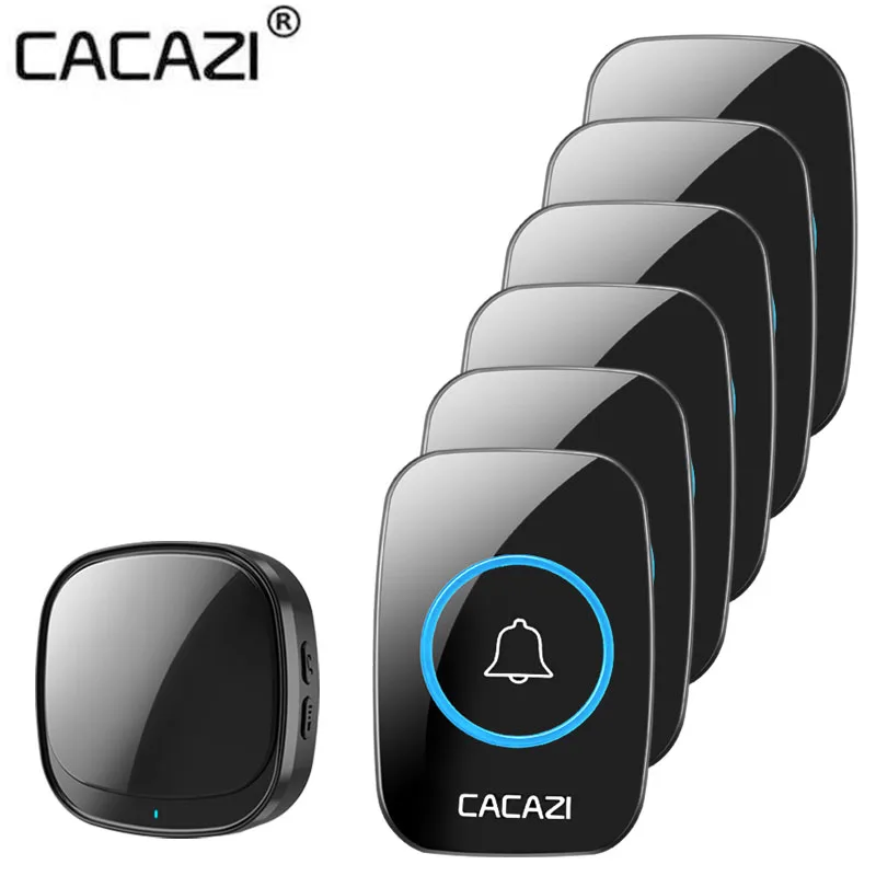 CACAZI 110db 60 Zvona USB Bezdrôtovej Smart zvonček Domov Zvonček Nepremokavé Dotyk Tlačidlo, LED Svetlo, 300M Rozsah Zvonček 2021