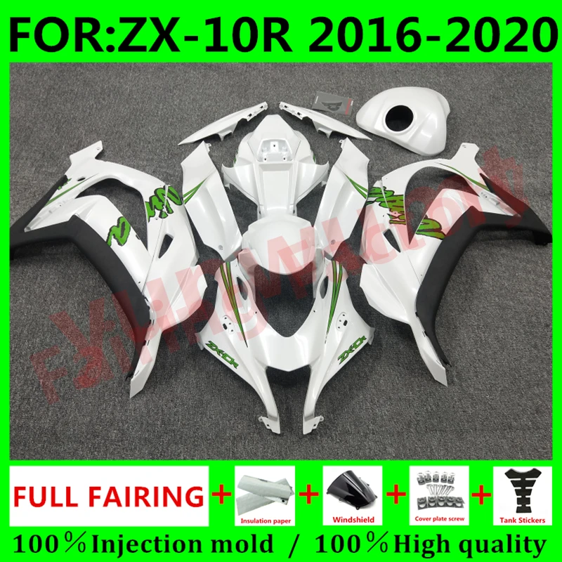 Motocykel Horské Držiak pre Ninja ZX-10R 2016 2017 2018 2019 2020 ZX10R zx 10r 16 17 18 19 20 kapotáže nádrž, kryt nastaviť biela zelená