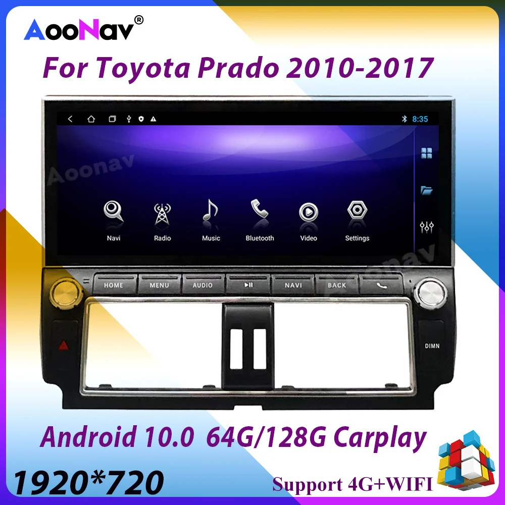 12.3 Palcový Android 10.0 Auto Multimediálny Prehrávač Rádia Pre Toyota Prado 2010-2017 Audio GPS Navigácie Stereo Prijímač Vedúci Jednotky